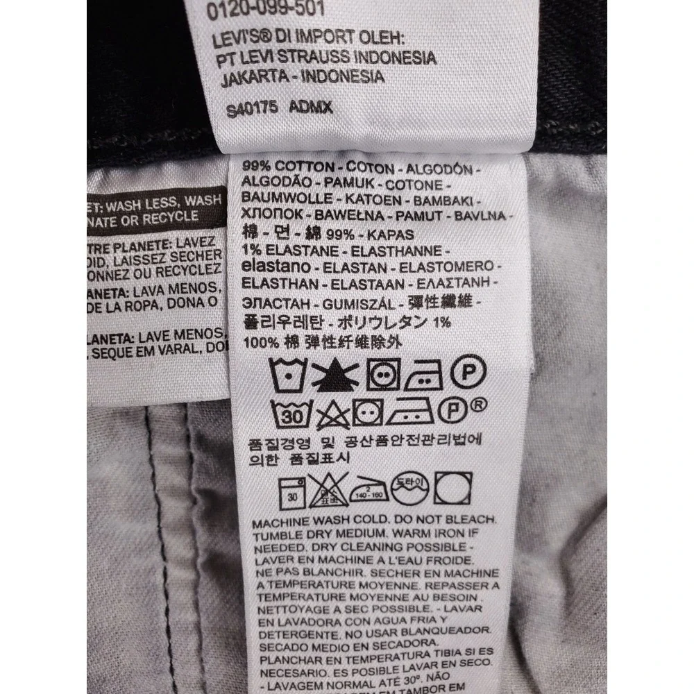 Levis 501 Jeans Mens 44x32 Black Original‎ Straight Button Fly Heavy Denim Pants